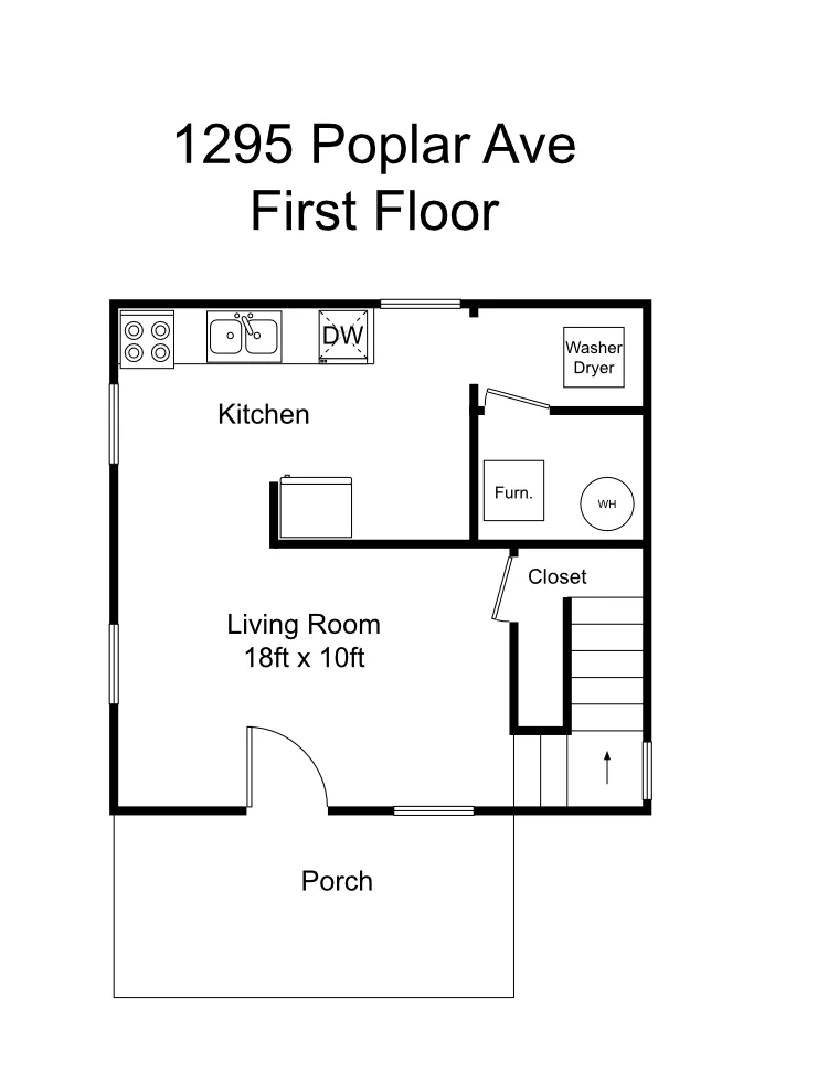 Indiana PA Apartment - 1295 Poplar Ave: Floorplan