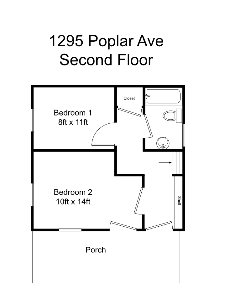 Indiana PA Apartment - 1295 Poplar Ave: Floorplan