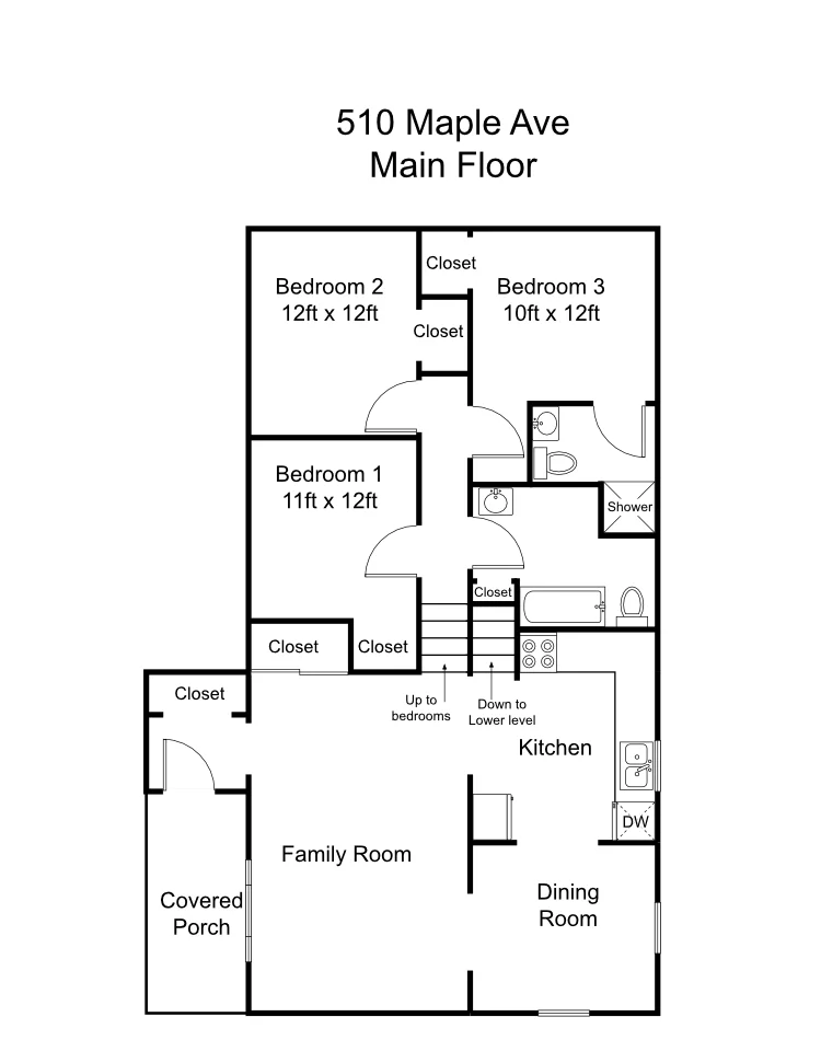 Indiana PA Apartment - 510 Maple Ave: Floorplan