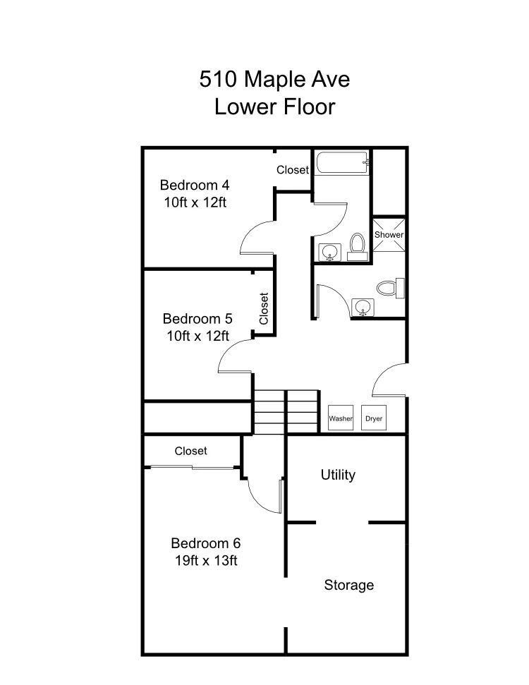 Indiana PA Apartment - 510 Maple Ave: Floorplan